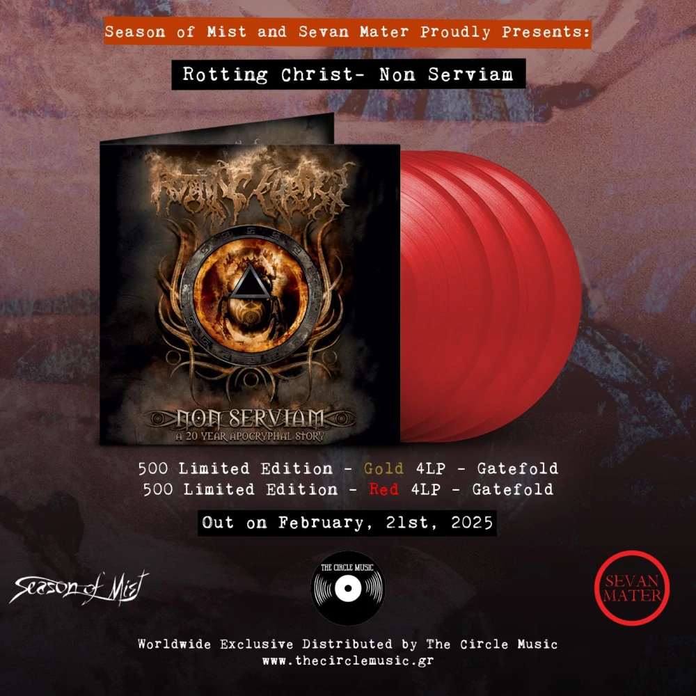 ROTTING CHRIST - Non Serviam A 20 Year Apocryphal Story – Quadruple Red Vinyl in Gatefold (Limited to 500 copies)