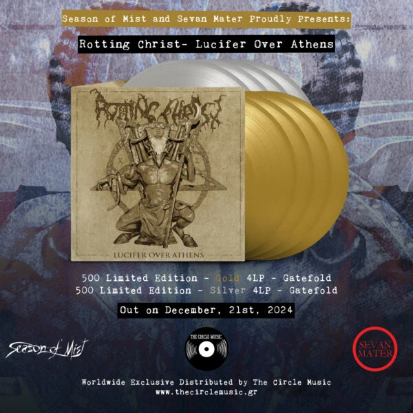ROTTING CHRIST - Lucifer Over Athens – Quadruple Gold Vinyl in Gold Mirror Surface Gatefold (Limited to 500 copies)