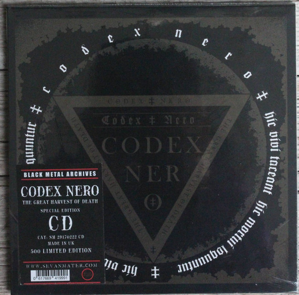 CODEX NERO - The Great Harvest Of Death – Deluxe edition CD in Triple Gatefold 7′ Format