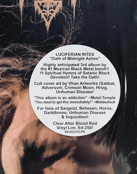 LUCIFERIAN RITES - oath of midnight ashed LP red