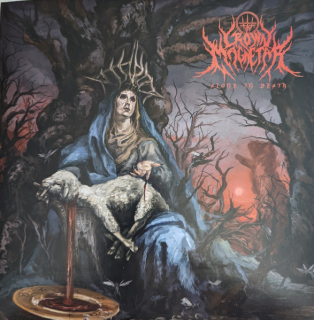 CROWN MAGNETAR - Alone in death LP light blue black smash
