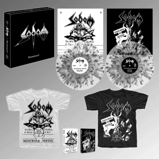 SODOM – DEMONIZED 2xLPs +2x TAPES + 2x TS + 2x POSTERS + BOOKLET BOXSET (CLEAR/BLACK SPLATTER)