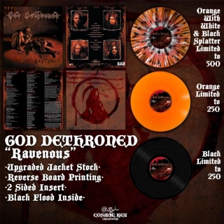 GOD DETHRONED - Ravenous LP orange (2023 rp, lim 1000, 3 clrs) 